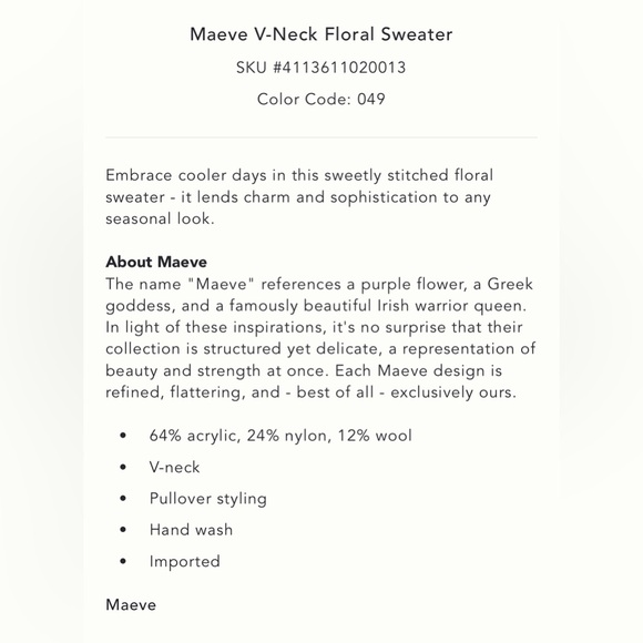 Abstract floral Maeve VNeck Floral Pullover - Picture 8 of 9